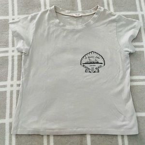 John Galt Newport Beach Cream Crop Top
